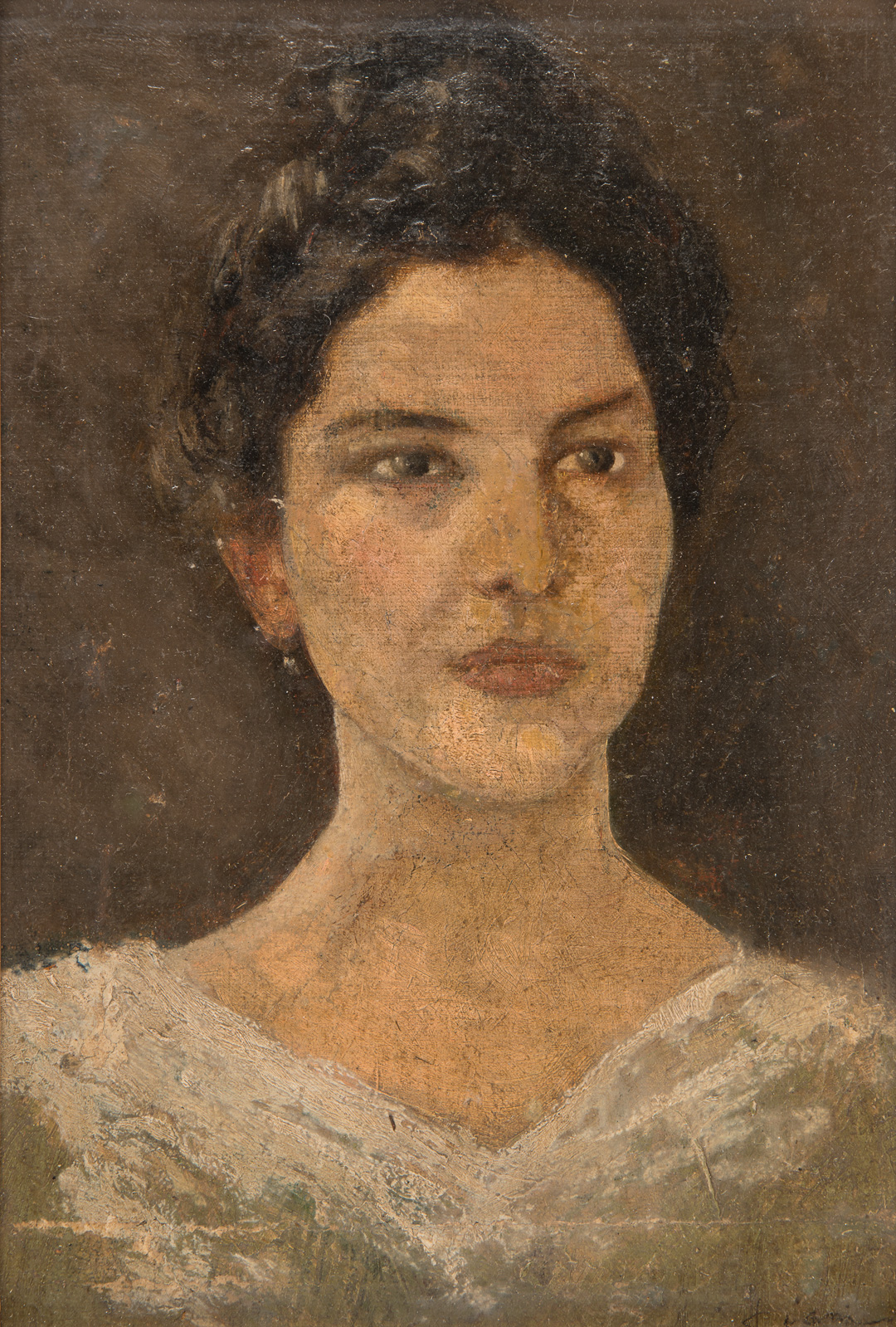 Cesare Ciani (Firenze, 1854 - 1925), Ritratto della figliastra di Giovanni Fattori (Giulia Marinelli)