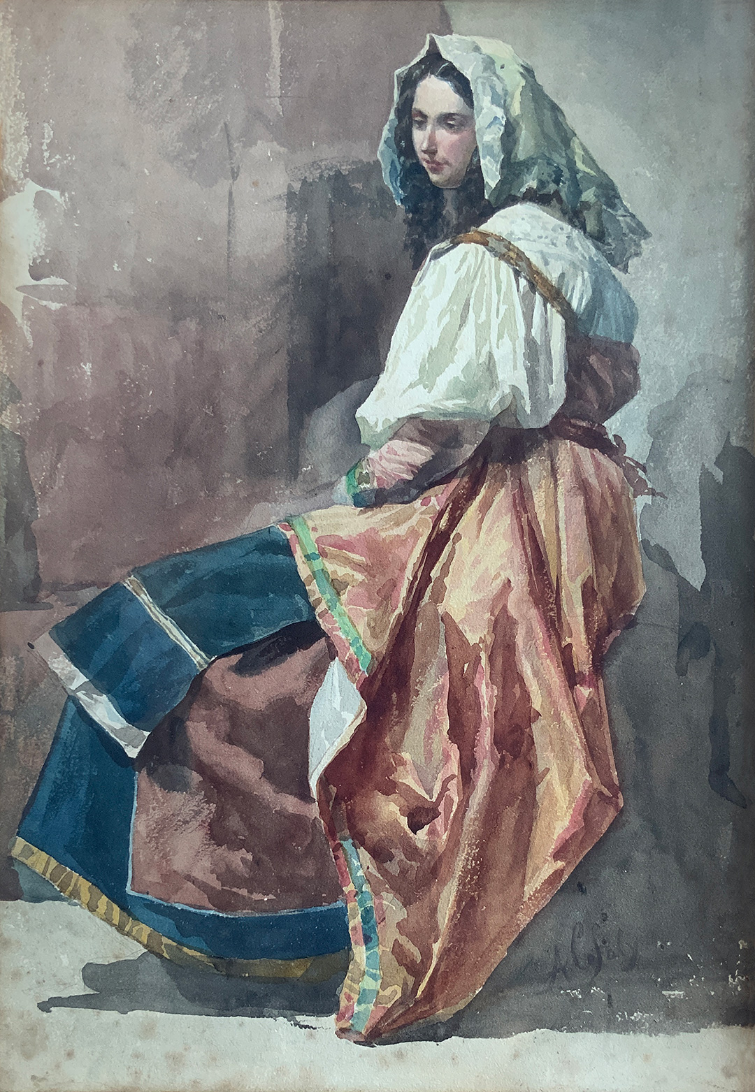 Andrea Cefaly (Cortale, 1827 - 1907), Giovane donna in costume